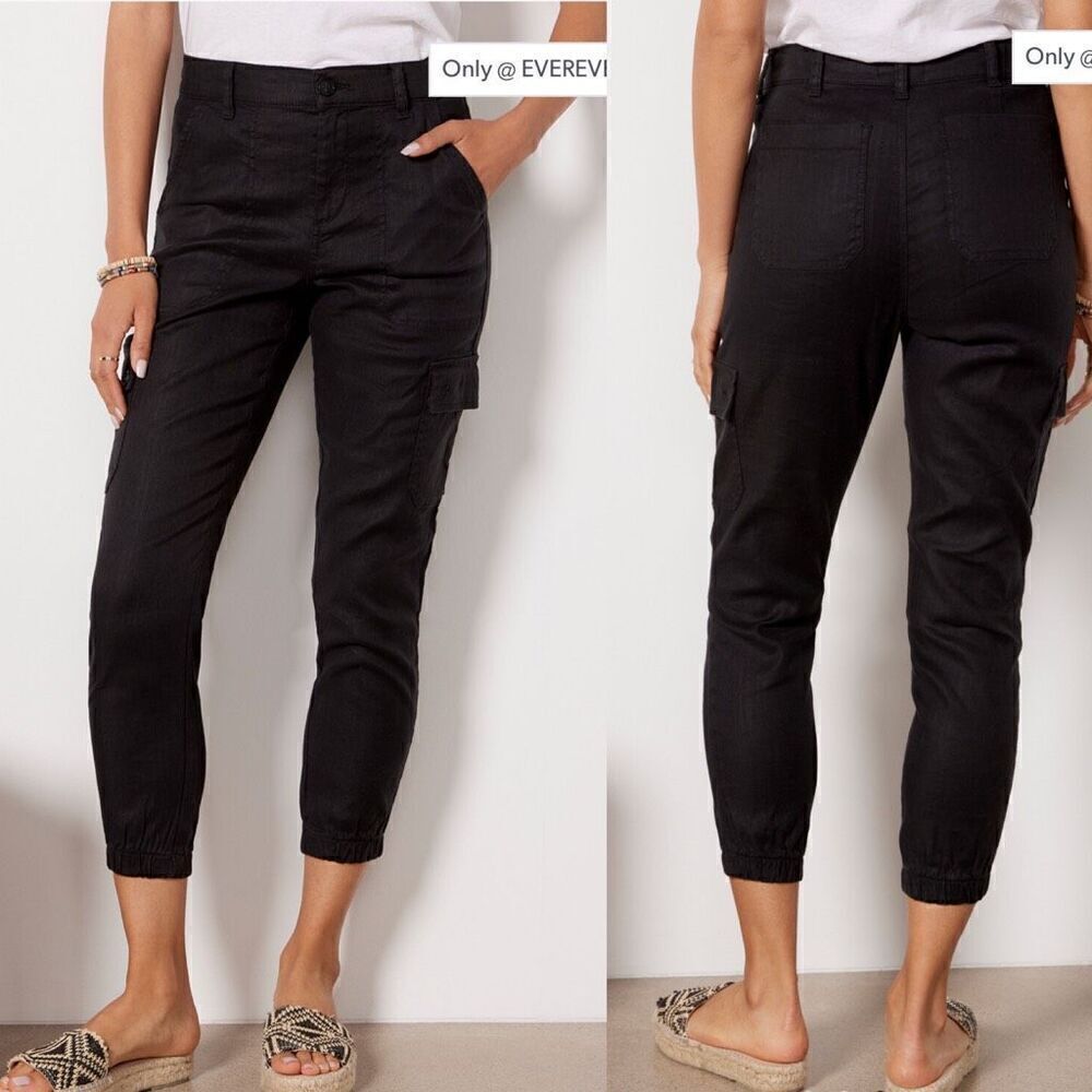 Evereve Black Tessa Cargo Jogger Pants‎ Size 25